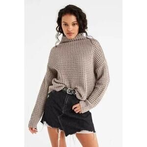 Urban Outfitters Waffle Sweater Taupe Women Size Large